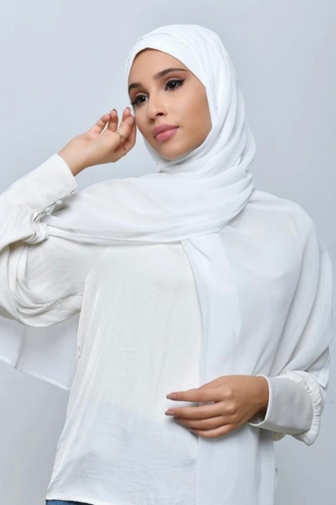 White - Plain Crepe Chiffon - Freestyle