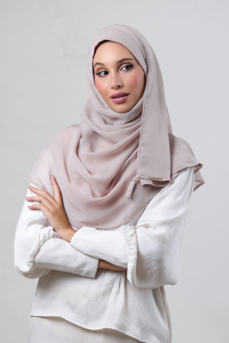 Mink - Plain Crinkled Chiffon