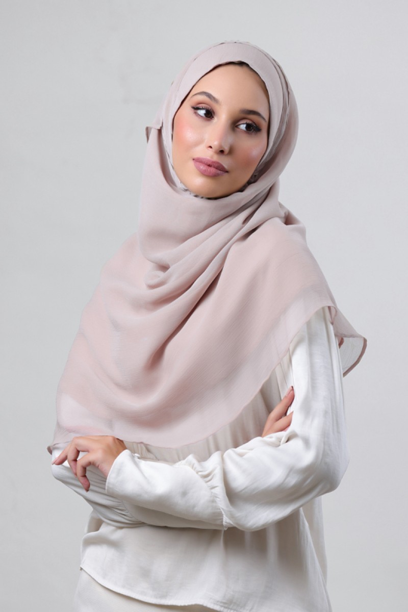 Mink - Plain Crinkled Chiffon
