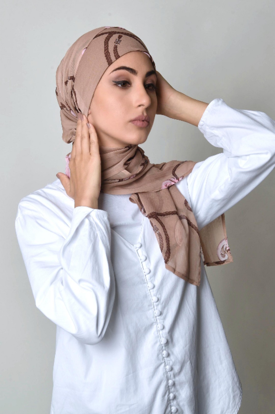 Mare Pink - Printed Crinkled Chiffon