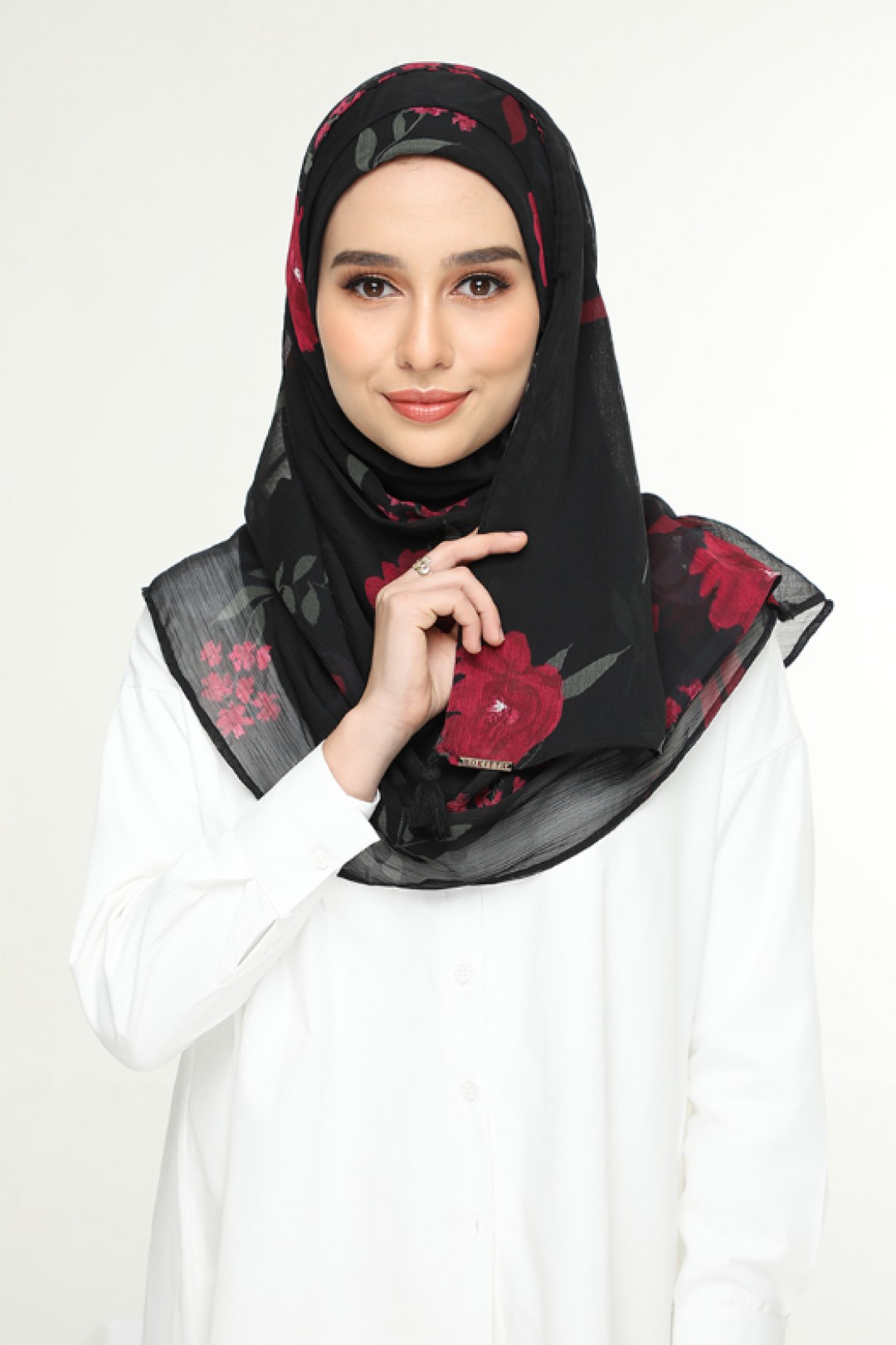 Jameela Black - Printed Crinkled Chiffon