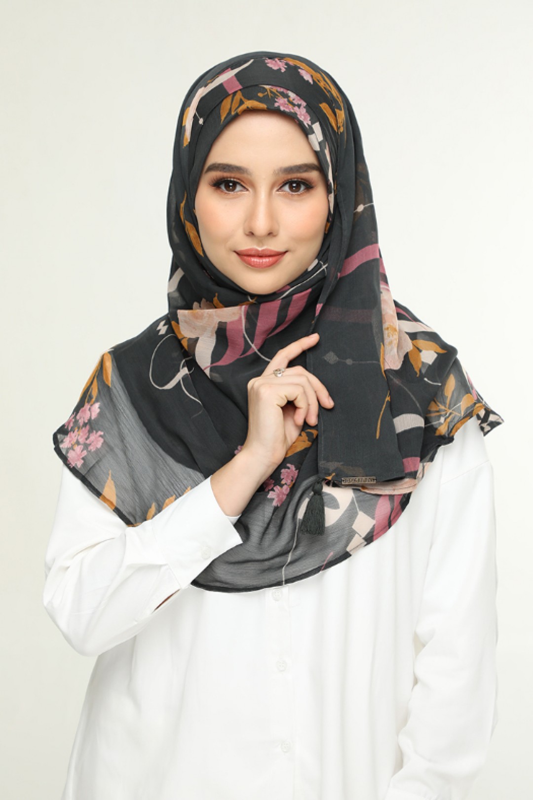 Jameela Gray - Printed Smooth Chiffon