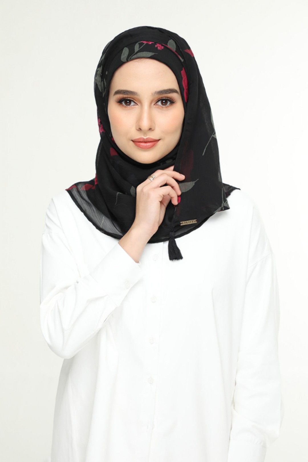 Jameela Black - Printed Crinkled Chiffon