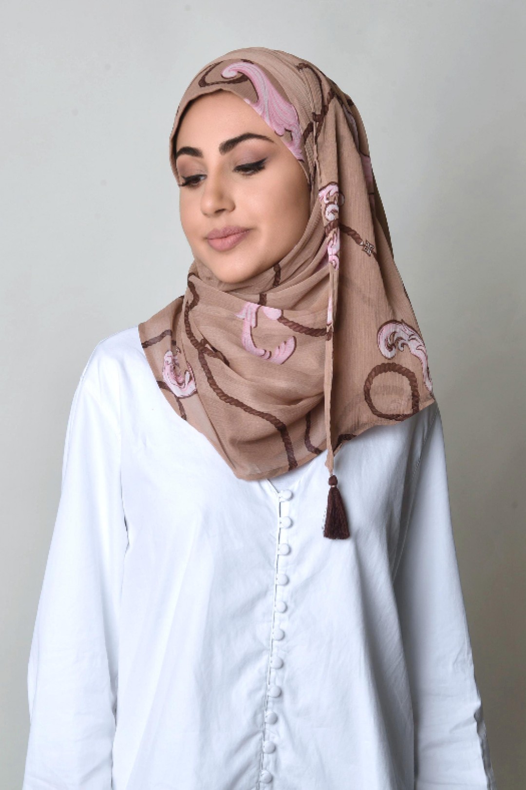 Mare Pink - Printed Crinkled Chiffon