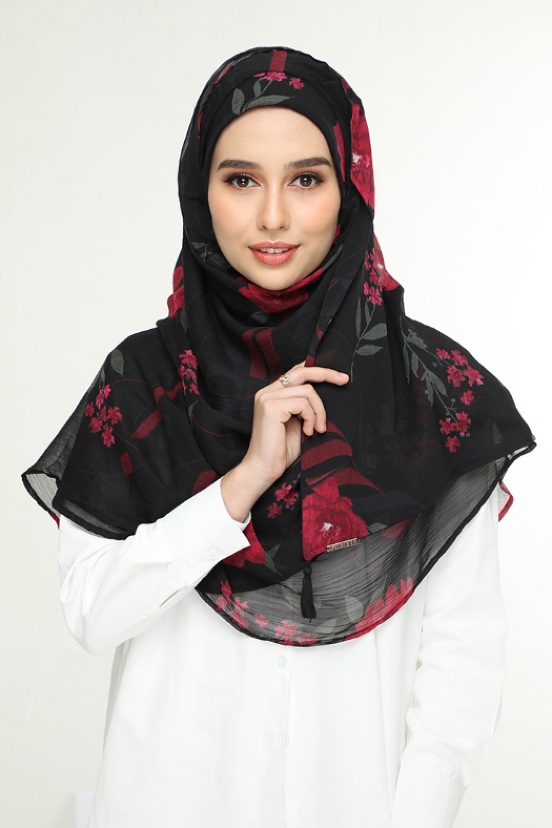Jameela Black - Printed Crinkled Chiffon
