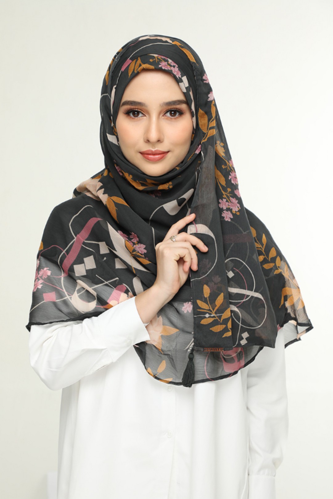 Jameela Gray - Printed Smooth Chiffon