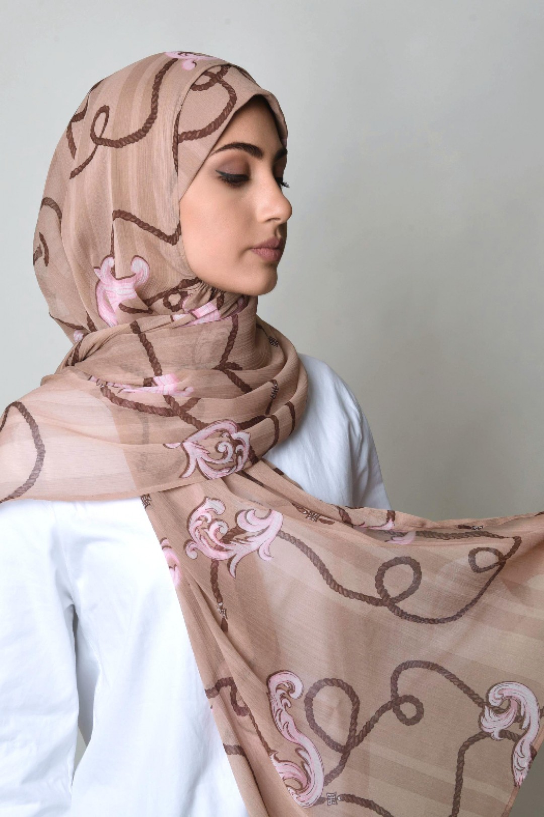 Mare Pink - Printed Crinkled Chiffon