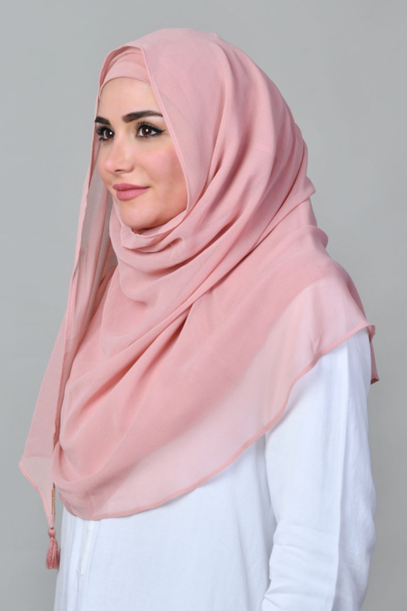 Taj Maxi Pale Mauve - Plain Crepe Chiffon