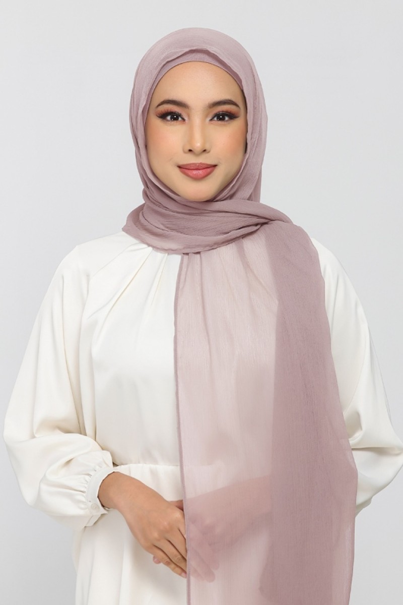 Mauve Gray - Plain Crinkled Chiffon