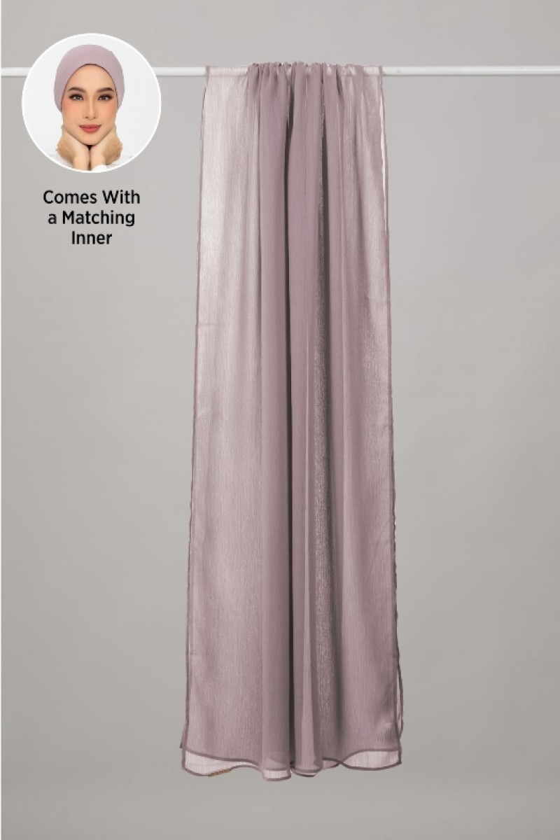 Mauve Gray - Plain Crinkled Chiffon