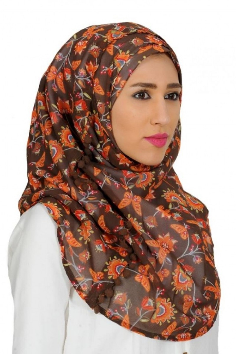 Orange Butterflies – Printed Chiffon