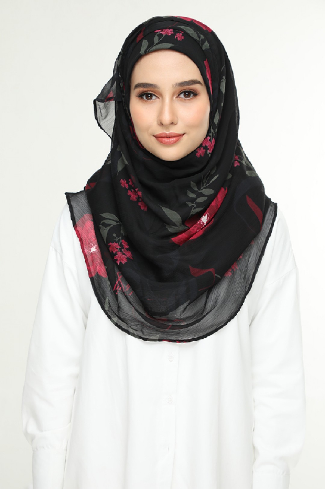 Jameela Black - Printed Crinkled Chiffon