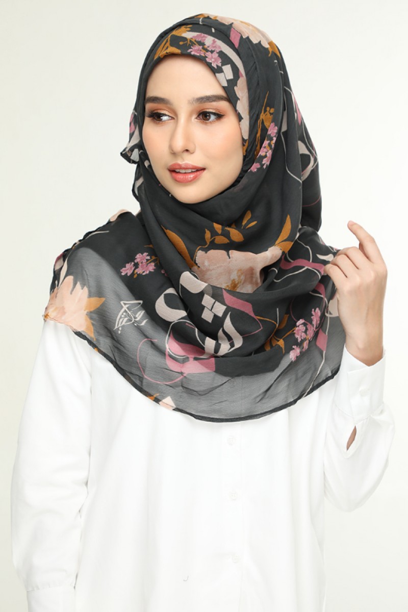 Jameela Gray - Printed Smooth Chiffon