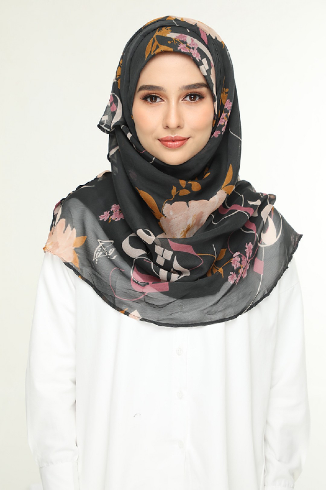 Jameela Gray - Printed Smooth Chiffon