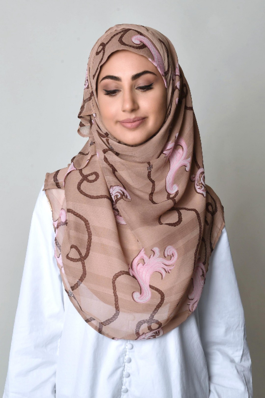 Mare Pink - Printed Crinkled Chiffon
