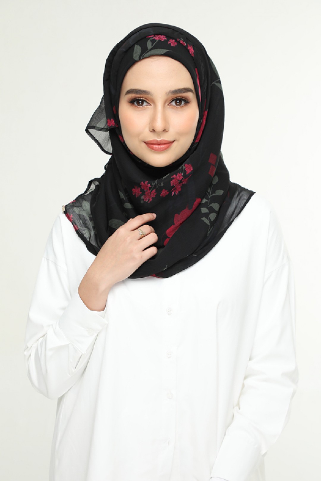 Jameela Black - Printed Crinkled Chiffon