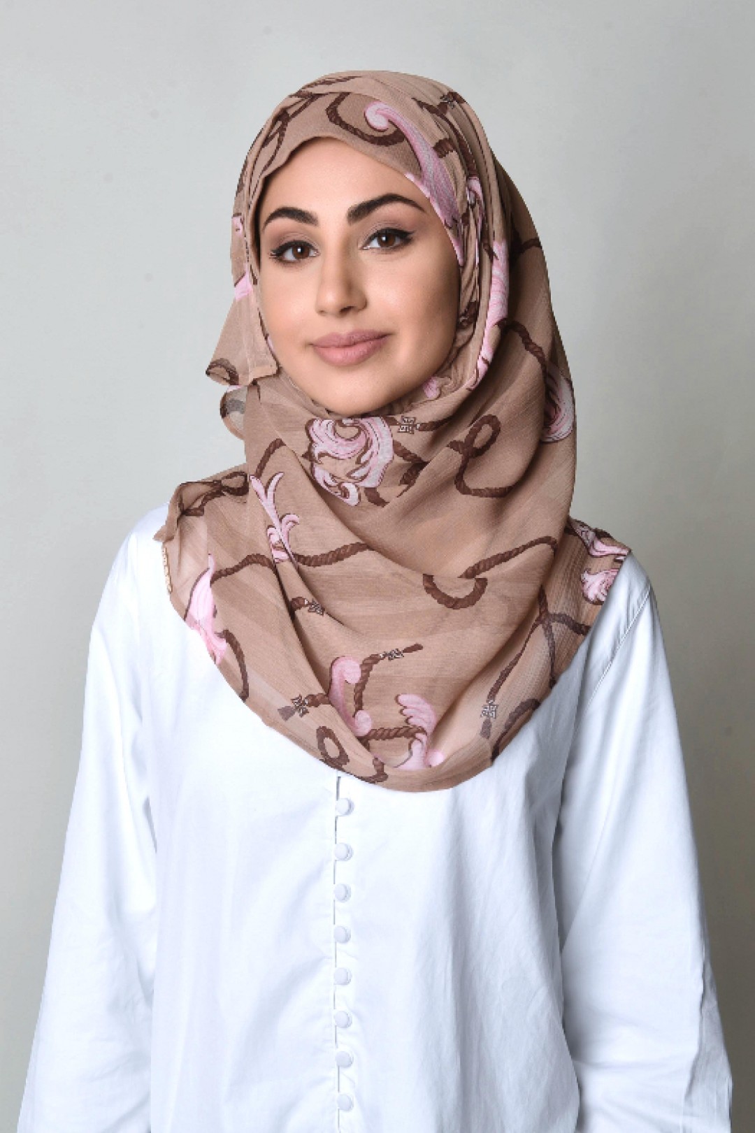 Mare Pink - Printed Crinkled Chiffon