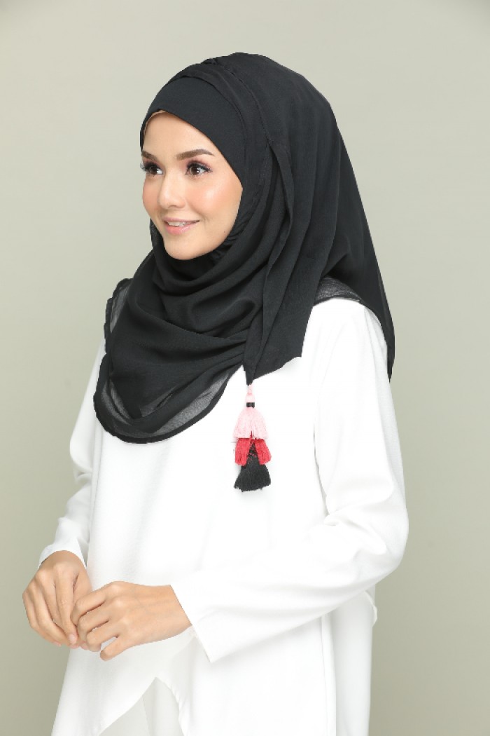 Black for Belle - Plain Smooth Chiffon