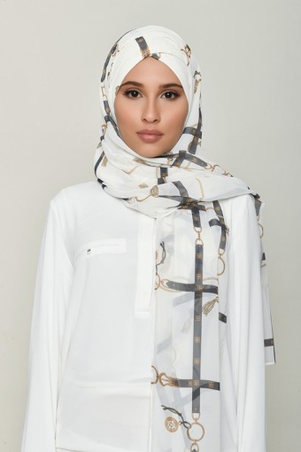 Buckle Cream - Printed Georgette - Freestyle X
