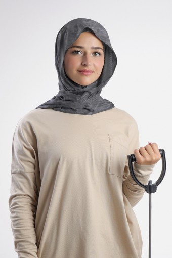 Cardio Hijab - Plain Heather Functional Mesh (Gray)