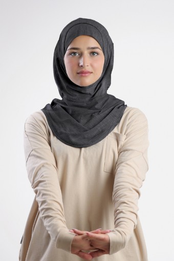 Cardio Hijab - Plain Heather Functional Mesh (Dark Gray)