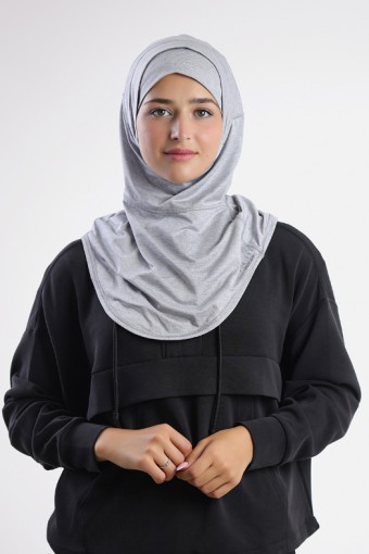 Cardio Hijab - Plain Heather Functional Mesh (Light Gray)