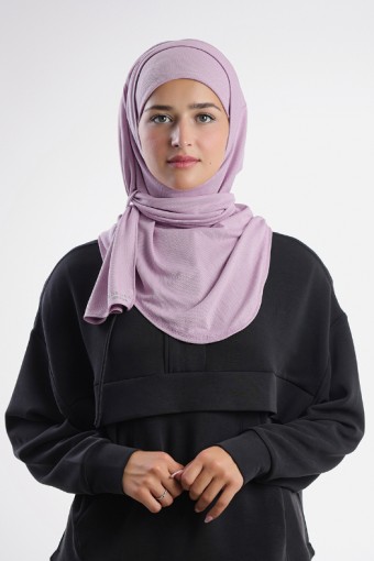 Gym Hijab - Plain Dual Functional Mesh (Light Purple/Dark Purple)