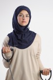 Gym Hijab - Plain Heather Functional Mesh (Navy)