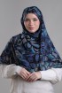 Hassan II Azure - Printed Plus Crinkled Chiffon with Foil