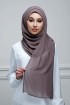 Plum Truffle - Plain With Charms Georgette