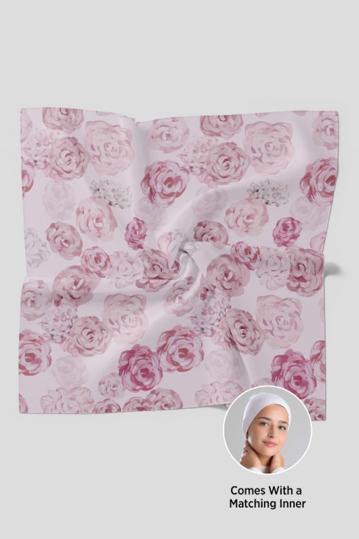 Pink Roses - Printed Plus Crinkled Chiffon
