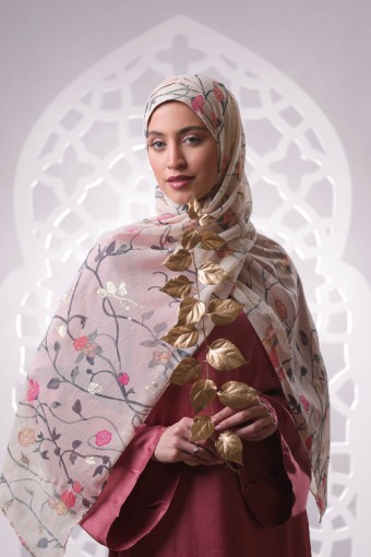 Syeikh Zayed - Printed Plus Crinkled Chiffon with Foil