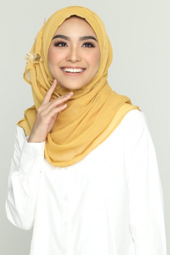 Asaly - Plain With Applique Smooth Chiffon