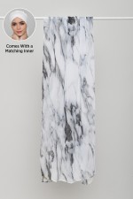 White Marble - Printed Plus Crinkled Chiffon